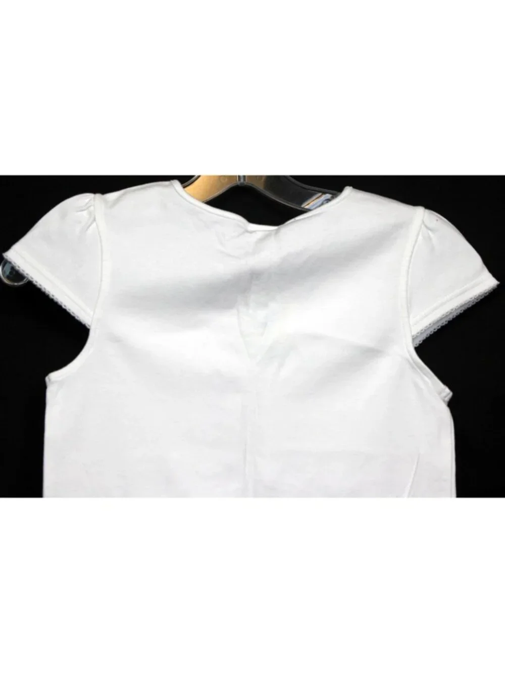 2004 Gymboree Lemony Fresh White T-Shirt sz 9 Citrus Slices Pull Laces Eyelet